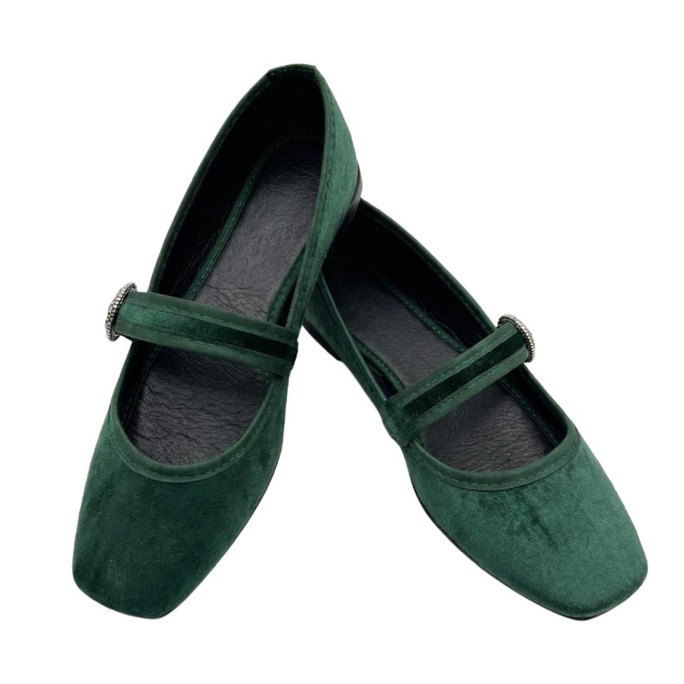 Ballerina Alicia Terciopelo Verde