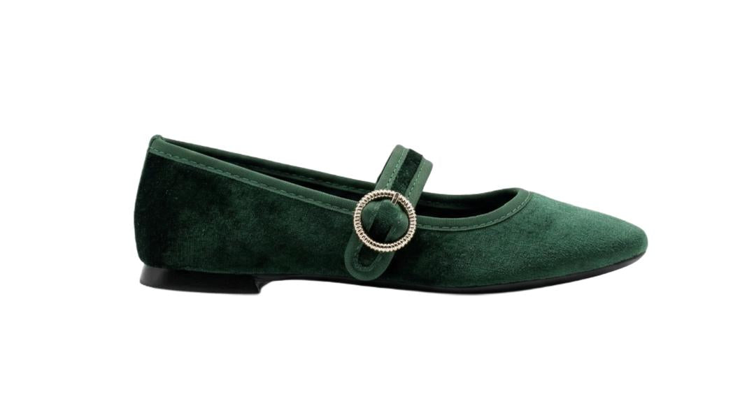 Ballerina Alicia Terciopelo Verde