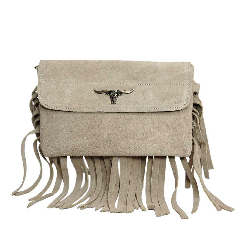 Bolso Crossbody de Piel de Res Beig