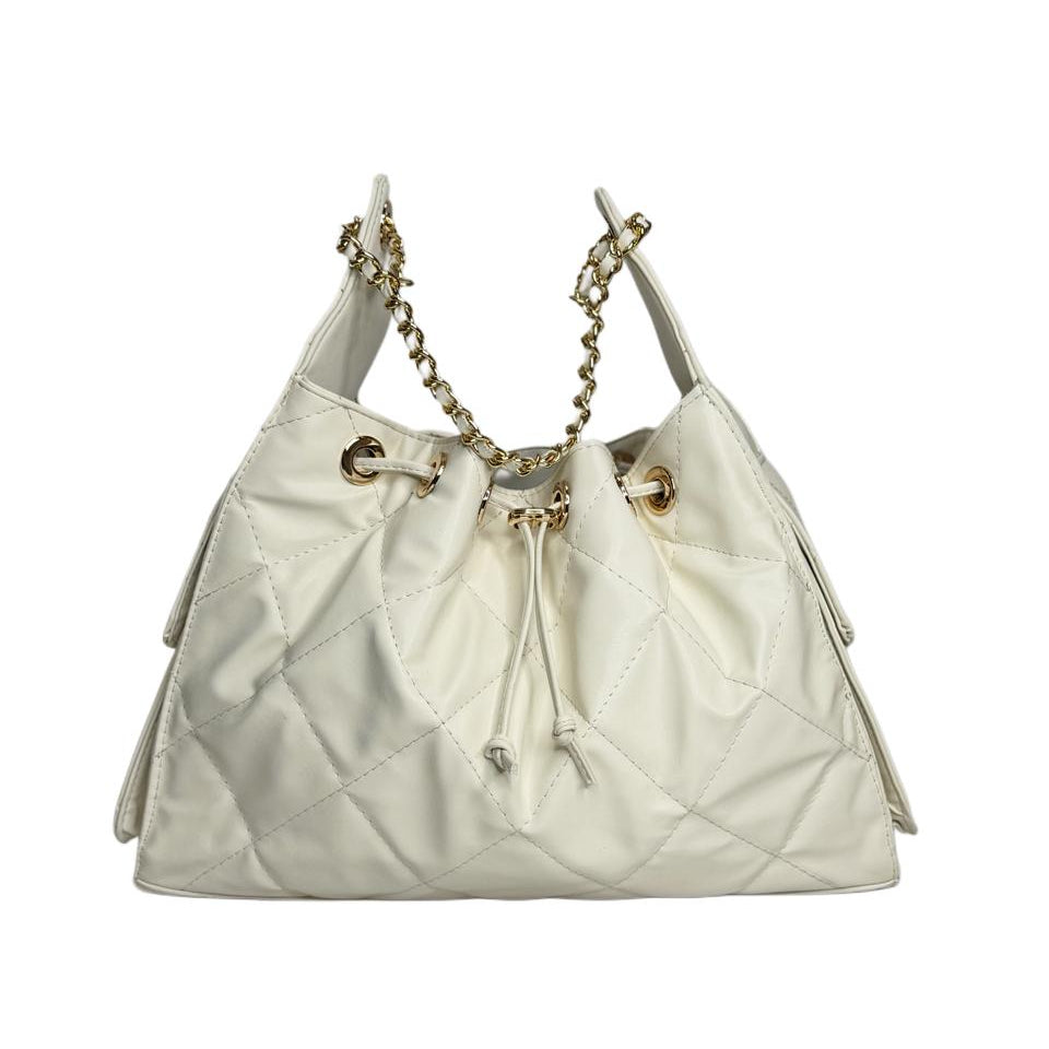Bolso Tote Acolchado "Iconic Brown" White
